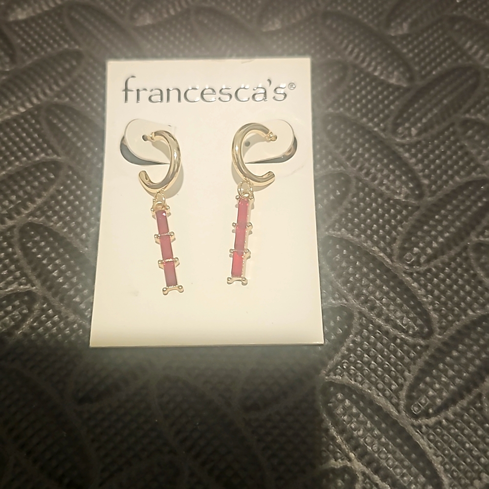 Small gold and red earrings